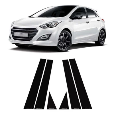 6x Gloss Black Pillar Posts Door Trim Cover Fit For Hyundai Elantra GT 2013-2017 - Image 1 of 4
