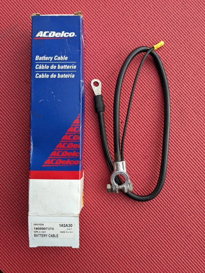 Cable de batería negativo Oldsmobile Cutlass 442 BB 1971 NUEVO DE STOCK. GM # 8907370. (Tarde) Foto 1 de 4
