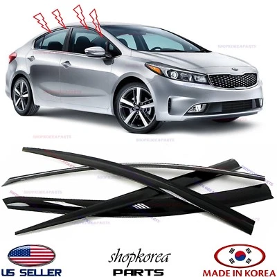 烟熏门窗挡板 ⭐套装 4 件⭐ 适合起亚福特 SEDAN 2014-2018 — 第 1/4 张图片