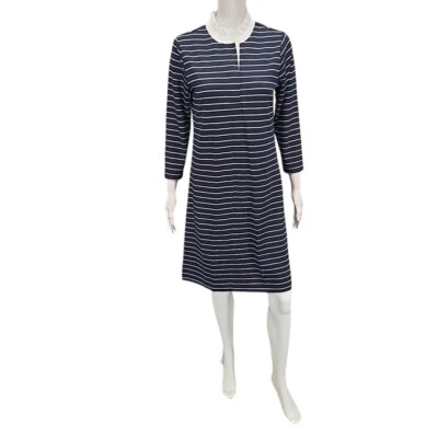 Vestido Isaac Mizrahi Live Mujer Todos los Días Estampado a Rayas Alto Talla X-Pequeña Azul Marino Foto 1 de 4