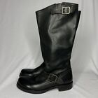Frye Veronica Slouch Black Leather Biker Boots Size 6.5 B Tall