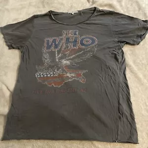 Junk Food The Who Band Tee Short Sleeve Grey T-Shirt Distressed Womens m USA - Picture 1 of 10
