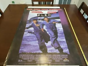 1996 original Fled Movie Theater / Rental HUGE Promo Poster RARE Baldwin Fishbur - Picture 1 of 9