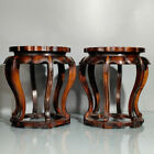 A Pair Chinese Natural Rosewood Handmade Exquisite Flower Rack Bases 22347