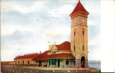 Postcard Chicago Milwaukee St. Paul Pacific Railroad Rock Island Illinois  23584 - Image 1 of 2