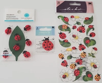 NEW Martha Stewart Crafts/Jolee's/Sticko - LADY BUG Stickers, 3 Pkgs. - Image 1 of 4