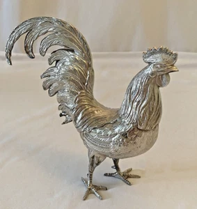Vintage schwedischer Sterlingsilber Hahn Figur Statue 1950er Jahre 151,1g SELTEN - Bild 1 von 3