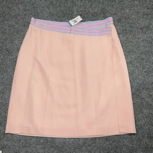 J. McLaughlin Skirt Womens Size 12 Pink Silk Cotton Hook&Loop Lined - Picture 1 of 12
