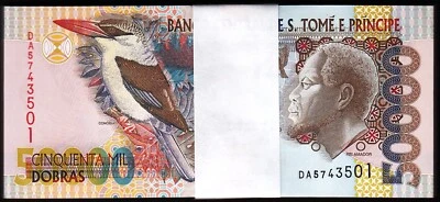 Saint Thomas 50000 Dobras 2013, UNC, BUNDLE, Pack of 100 PCS, Consecutive, P-68e - Image 1 of 4