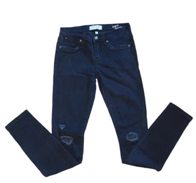 Pantalones de mezclilla Henry & Belle para mujer 25 rasgados súper ajustados rasgados lavado oscuro Foto 1 de 2