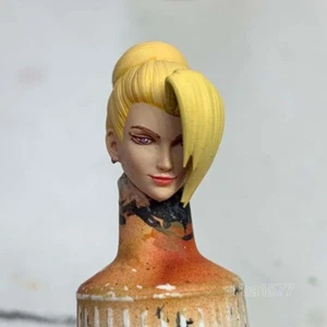 Cabeza de soldado esculpida cabeza femenina cabello amarillo premium 1/18 para figura de acción de 3,75" - Imagen 1 de 1