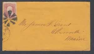US Sc 65 on c. 1864 Cover to ELSWORTH, MAINE, segmented cork fancy cancel - Picture 1 of 1