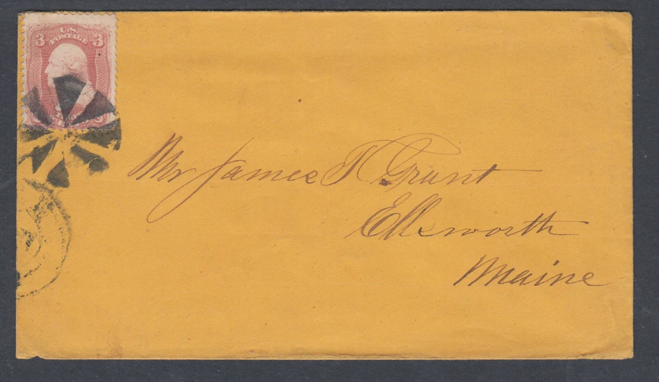 US Sc 65 on c. 1864 Cover to ELSWORTH, MAINE, segmented cork fancy cancel - Image 1 of 1