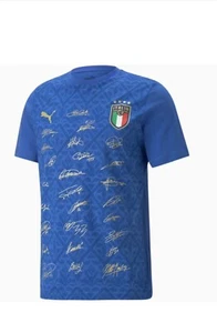 Puma Italien FIGC Signature Winner Herren Fußball T-Shirt Große S/S Blau Neu mit Etikett - Bild 1 von 8