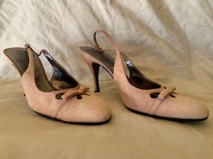 Dolce Gabana peach suede sling backs 9.5 - Picture 1 of 24