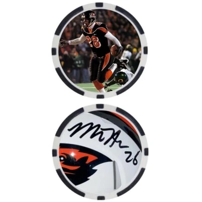 Mike Hass Oregon State College Football Hall of Fame Chip - SIGNED - Image 1 of 2