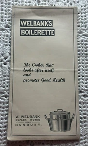 Welbank's Boilerette Cocina Dúplex Funciona Folleto Publicitario Vintage Efímero - Imagen 1 de 9