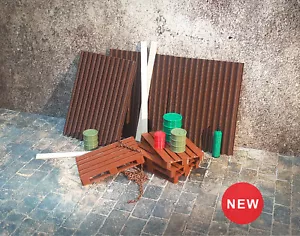 Large pallet set Diorama parts 1:24 scale Garage equipment Miniatures decoration - Picture 1 of 10