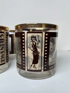 Vintage 4er Set Roaring Twenties 20’s Whisky Gläser Goldrand Becher Tassen - Bild 1 von 9