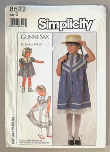 Vestido infantil Simplicity años 80 patrón Gunne Sax 8522 talla 6 SIN CORTAR - Imagen 1 de 2