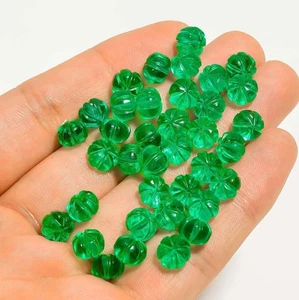 Lote de 15 piedras preciosas certificadas corte calabaza esmeralda verde colombiana natural de 6 mm - Imagen 1 de 5