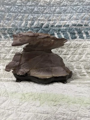 Antigua De Colección Marrón Hermosa Japonesa Naturalmente Formada Roca Desgasteada de Suiseki Foto 1 de 4