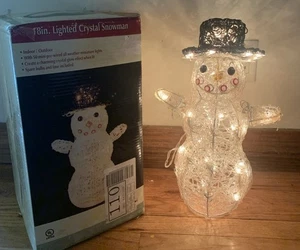 Beleuchteter Eis Schneemann Acryl Lichter Innen Außen getestet 18" - Bild 1 von 6