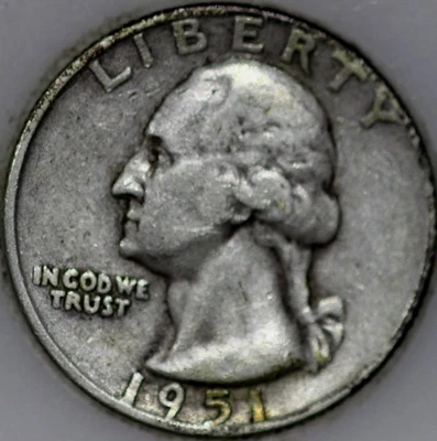 1951-D Washington Quarter 90% Silver As Shown [SN01] - Image 1 of 2