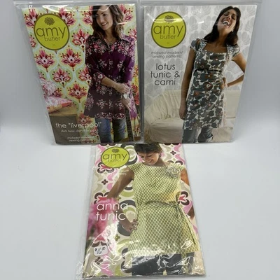 Amy Butler Tunic Patterns, Anna, Liverpool, Lotus & Cami, Lot Of 3, UC FF - Image 1 of 4