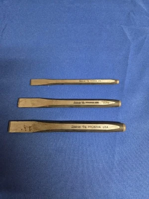 3 Snap On Flat Chisel Hand Tool USA Lot - Image 1 of 4