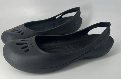 Crocs Women’s Kadee Triple Black Slip On Slingback Ballet Flats Size 8 EUC - Image 1 of 4