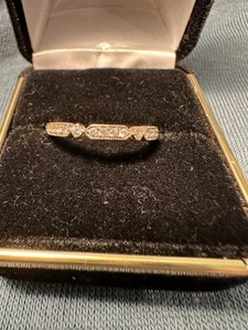 Art Deco 10K Rose Gold/ Diamond Band - Picture 1 of 7