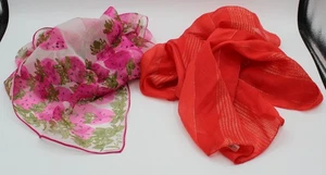 VINTAGE 4pcs LOT LONG SCARF SCARVES WRAPS TAGS VERA SPARKLY WISPY ITALY JAPAN - Picture 1 of 6