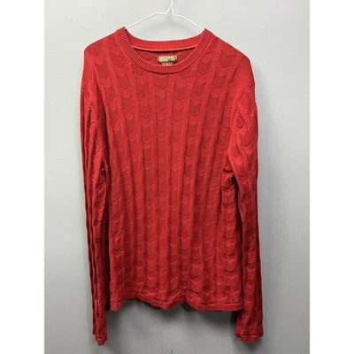 Suéter Michael Kors Para Hombre Grande Cuello Redondo Tejido Pullover Rojo Clásico Informal Foto 1 de 4
