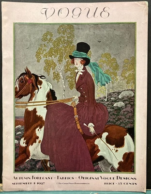 Original VOGUE Magazine~September 1, 1927~BRISSAUD Equestrienne~ART DECO~NEWPORT - Image 1 of 4