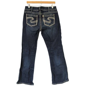 Jeans argento Suki bootcut, donna taglia 32x32, lavaggio scuro bordo a contrasto western - Foto 1 di 8