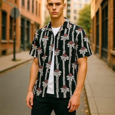 7 Diamonds Men’s Large Button Up Short Sleeve Shirt NWT - Image 1 of 4