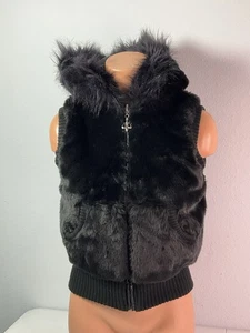 Chaqueta Chaleco BB Dakota Negra REVERSIBLE con Capucha de Piel Sintética. Talla pequeña. NUEVO-no usado. - Imagen 1 de 17