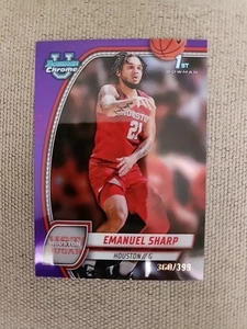 2024-25 Bowman U Chrome 1° EMANUEL SHARP #23 viola #/399 Houston Cougars - Foto 1 di 2
