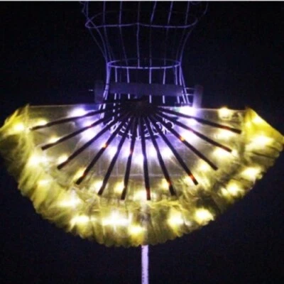  Velo de abanico 155 cm de longitud Disfraces de danza del vientre Color arco iris LED Ventilador velos Ventilador de mano Foto 1 de 4