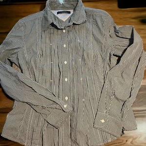 Max Mara Weekend Long Sleeve Button Up Shirt Green Checked READ - Picture 1 of 5