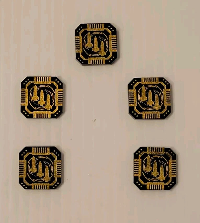 Star Wars X-Wing Acrylic Munitions Black Gold Marker Token Promo Set of 5 - Image 1 of 2
