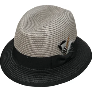 Sombrero Brim Lowrider Edición Fedora Whittier Imitación Gris Milam/Negro - Imagen 1 de 3
