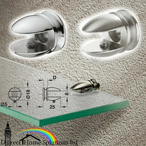 Soporte abrazadera de soporte de estante de vidrio Hafele cromo pulido / chapado en acero St - Imagen 1 de 9