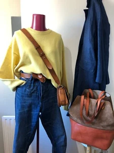 ZARA £119 Lemon Yellow 100% Thick Cashmere Jumper Size S Suit UK 10-12 BNWT - Picture 1 of 24