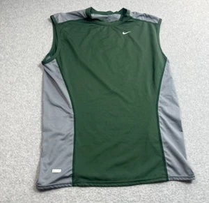 Vtg Nike Pro Shirt Men Medium Green DriFit Tank Train Gym Athleisure Made USA - Picture 1 of 8
