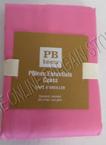 Pottery Barn Teen Classic Essentials Pillow Cases Standard Set 2 Bright Pink  - Picture 1 of 2