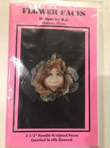 NEEDLE SCULPTED FACES IN FLOWERS -FLOWER FACES BY B.J. BARBARA OWEN PATTERN - Picture 1 of 2