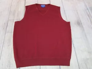 Pendleton 100% Merino Wool Red Knit V-Neck Sweater Vest Men's Large - Picture 1 of 4