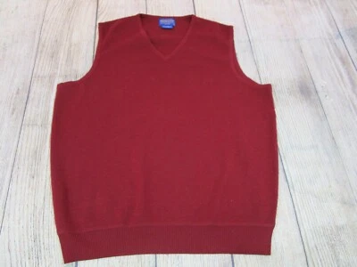Pendleton 100% Merino Wool Red Knit V-Neck Sweater Vest Men's Large - Image 1 of 4